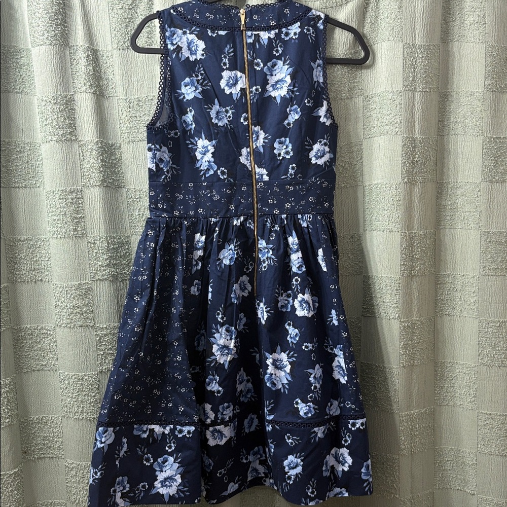 Kate spade Navy Floral Dress with Gold Zipper - Picture 10 of 12